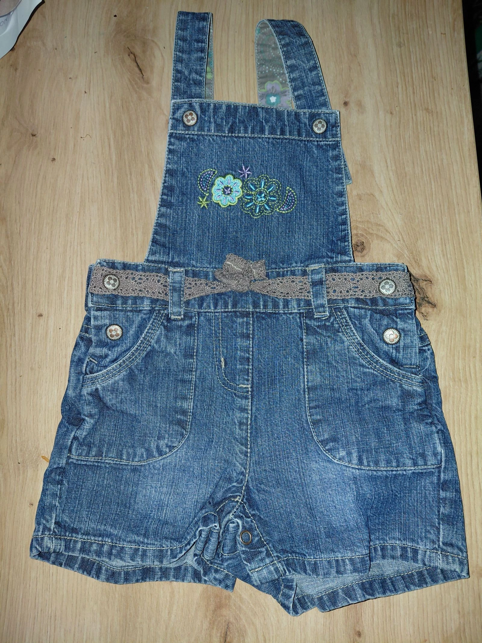 Salopette short jean bebe 